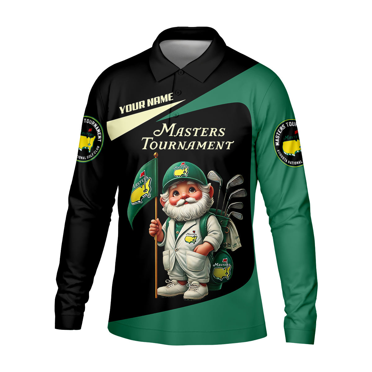Masters Gnomes Custom Mens Golf Polo Shirt, Master Tournament Shirt, Mens Golf Gift, Funny Golf Shirt