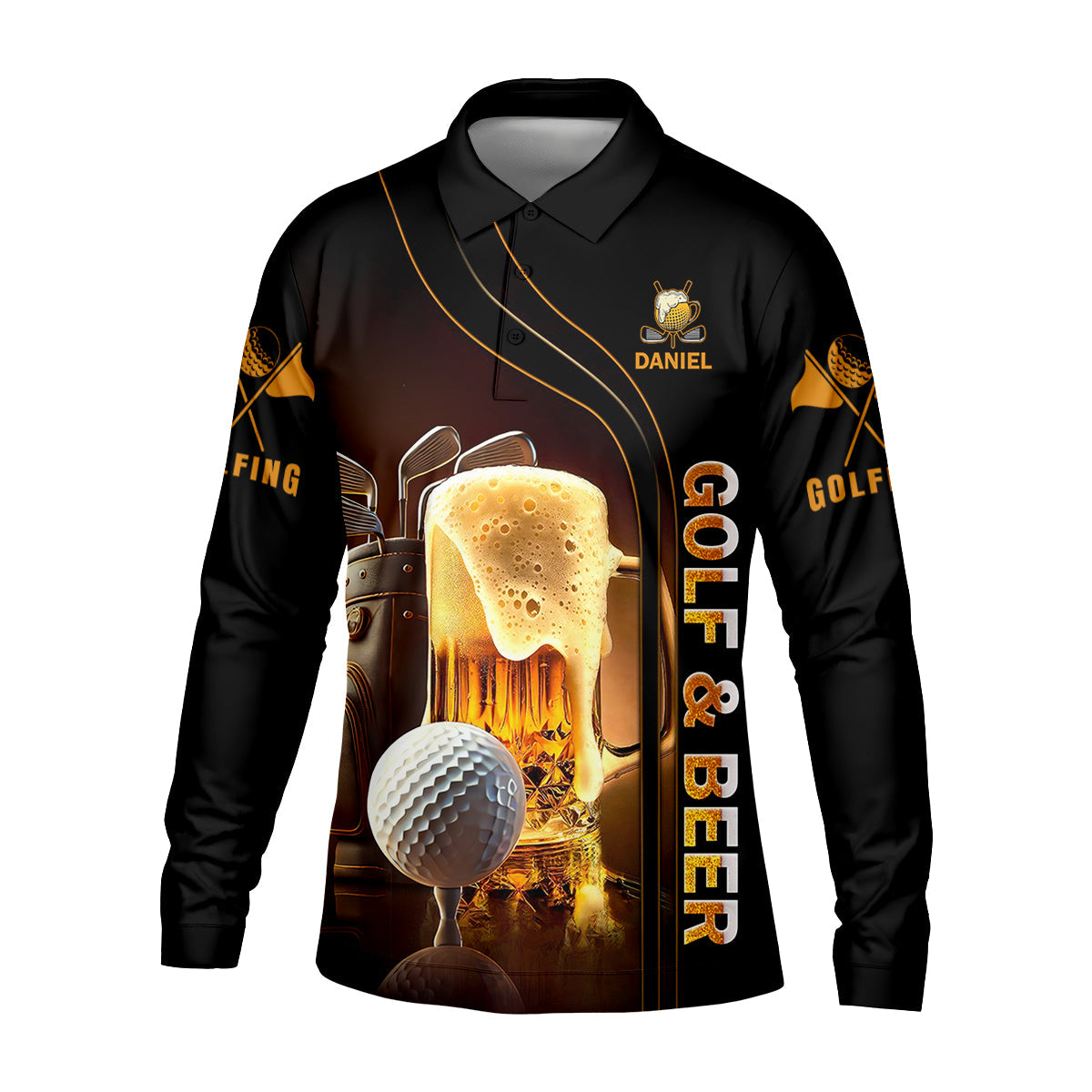 My Drinking Team Has Golfing Problem Custom Men's Golf Polo Shirt, Golf Gift For Men, Funny Golf Shirt