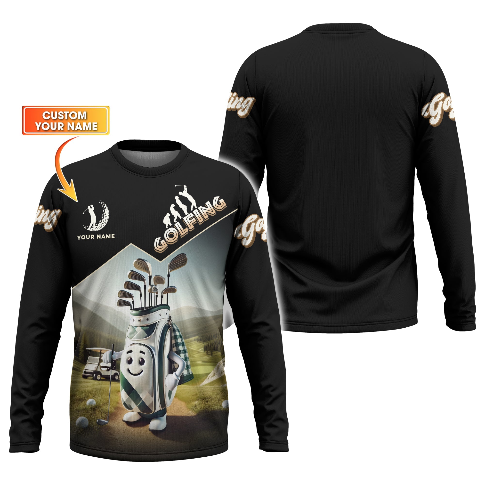 Funny Golf Bag Men's Golf Polo Shirt, Golfing Apparel, Mens Golf Gift, Funny Golf Shirt