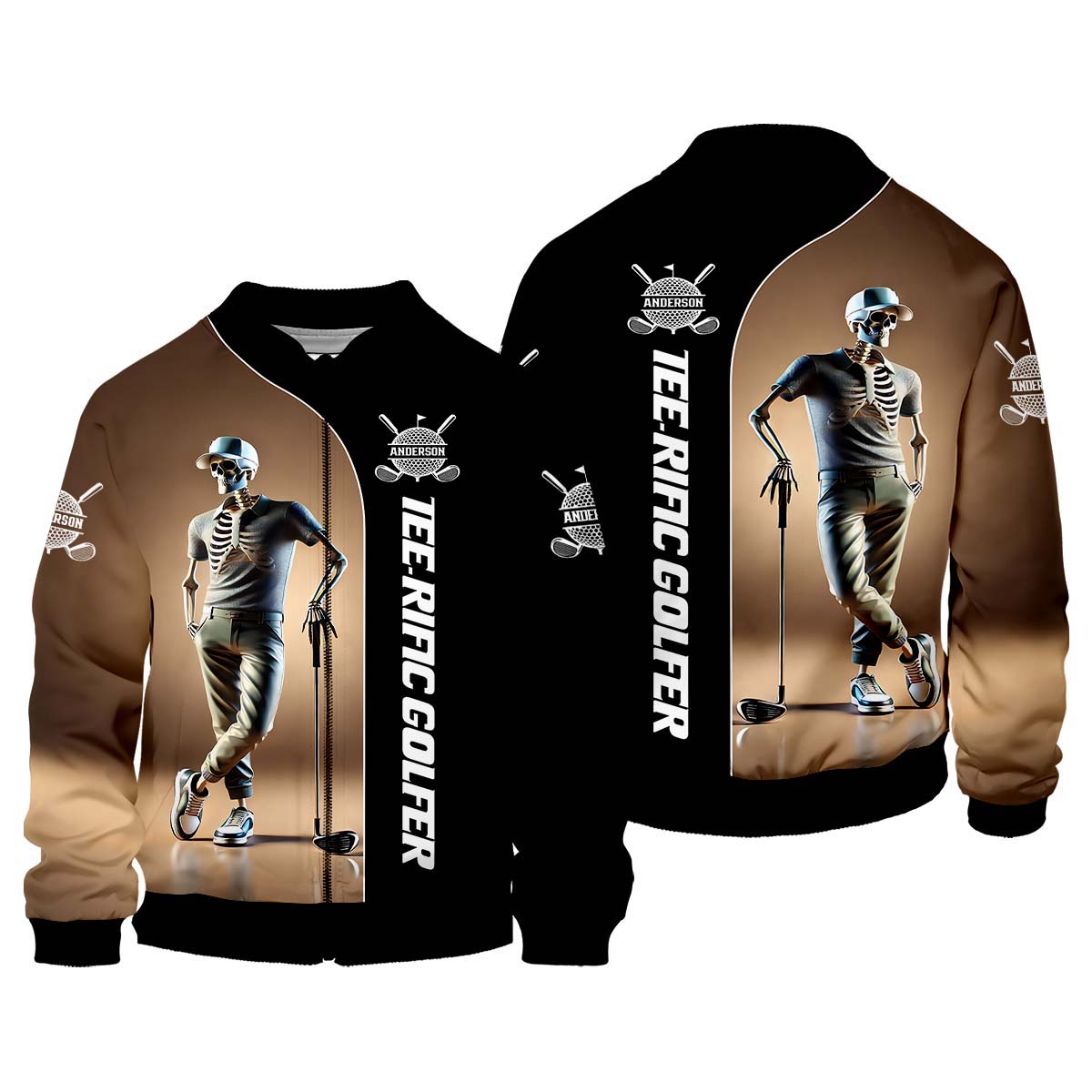 Teerific Skeleton Golfer Custom Golf Shirt, Personalized Golf Shirt, Unique Gift For Golfer