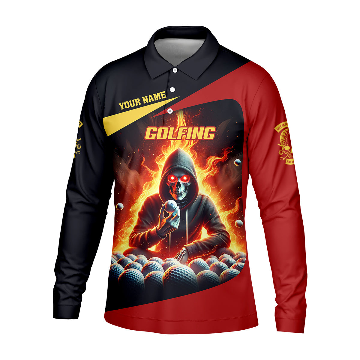 It Takes A Lot of Balls to Golf Like I Do Custom Skull Funny Golf Polo Shirt, Dad Golf Gifts