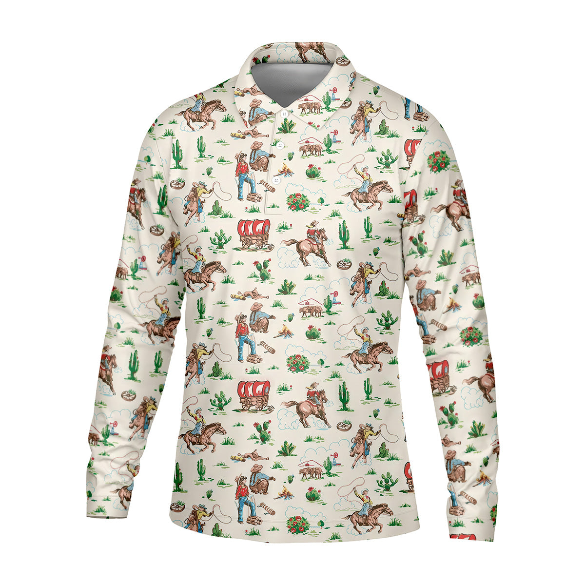 Cowboy Western White Polo Shirt Mens, Cute Golf Outfit, Matching Golf Shirt, Men's Golf Polo