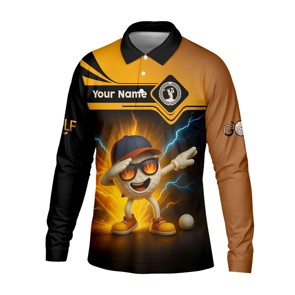 Funny Golf Ball Dabbing Shirt, Men's Funny Graphic Golf Polo Shirt, Gifts For Golfing Dad