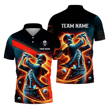 Skeleton Shirt, Personalized Golf Shirt, Unique Gift For Golfer