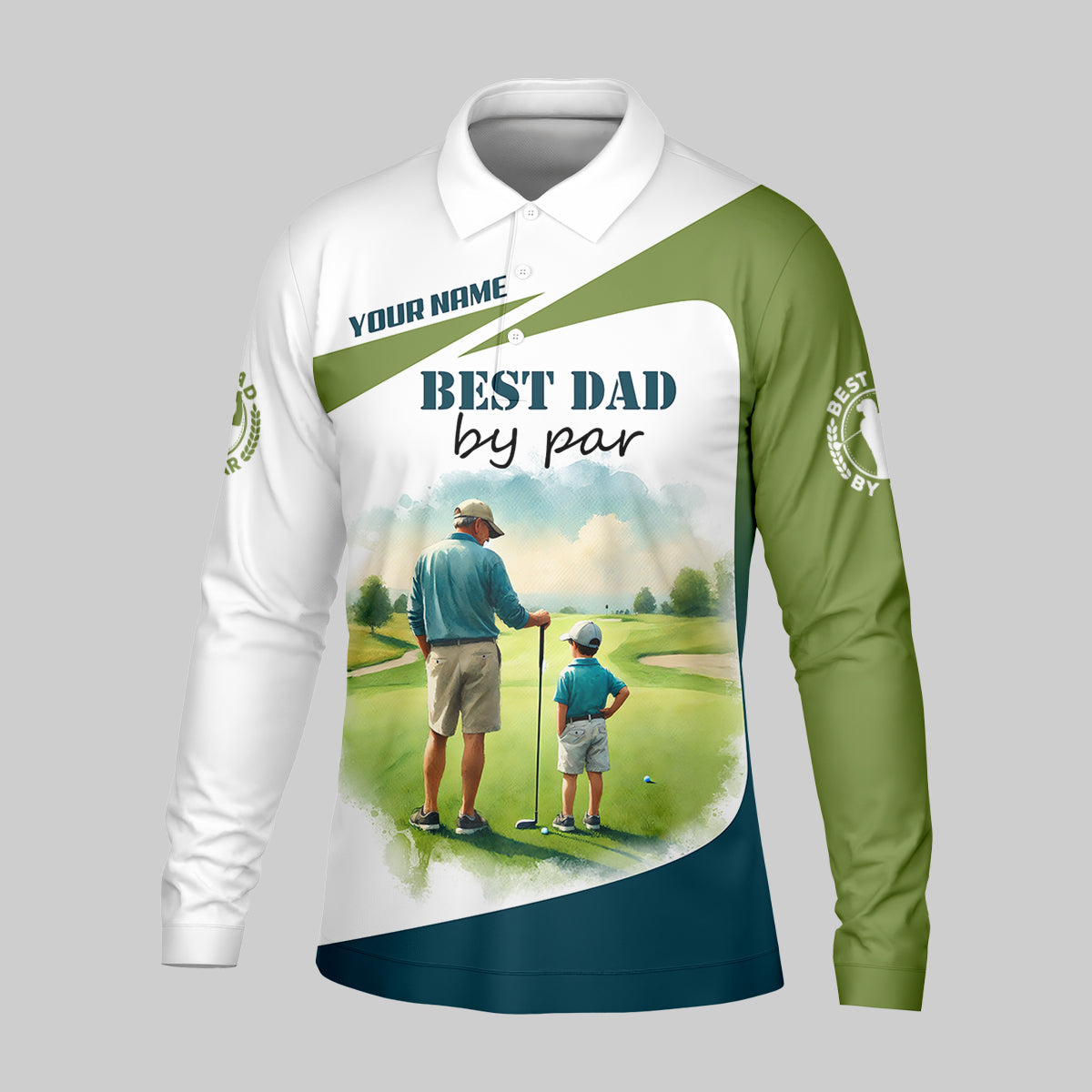 Custom Best Dad By Par Golf Polo Shirt, Father And Son Shirt, Gift For Golfers
