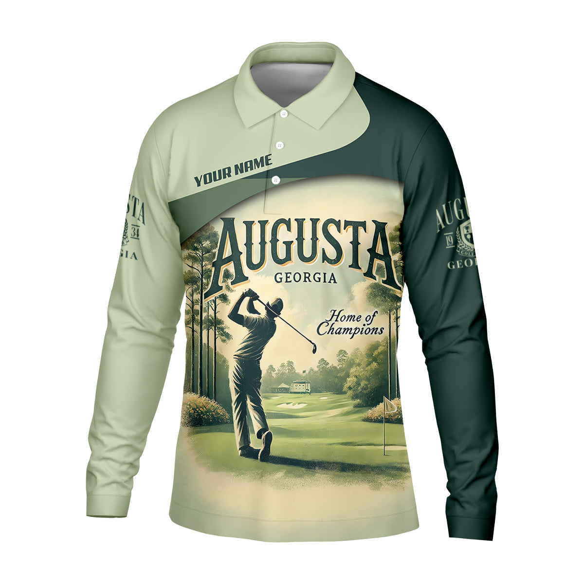 Custom Augusta Georgia Men's Golf Polo Shirt, Mens Golf Gift, Mens Golf Shirt