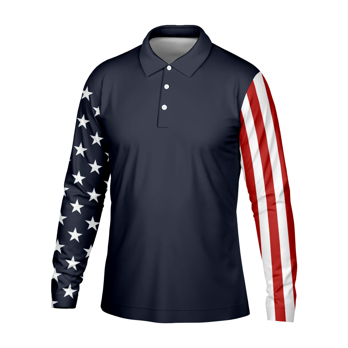 American Flag Golf Polo Shirt, Mens Golf Gift, Patriotic Golf Shirt