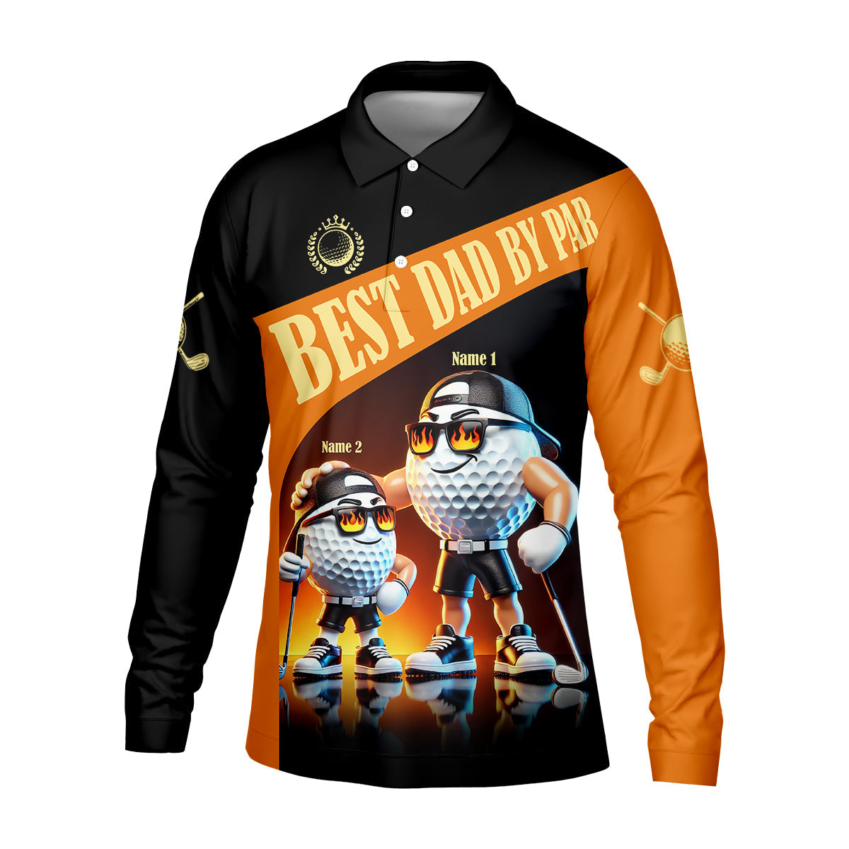 Best Dad By Par Custom Men's Golf Polo Shirt, Funny Golf Shirt, Dad Golf Gift