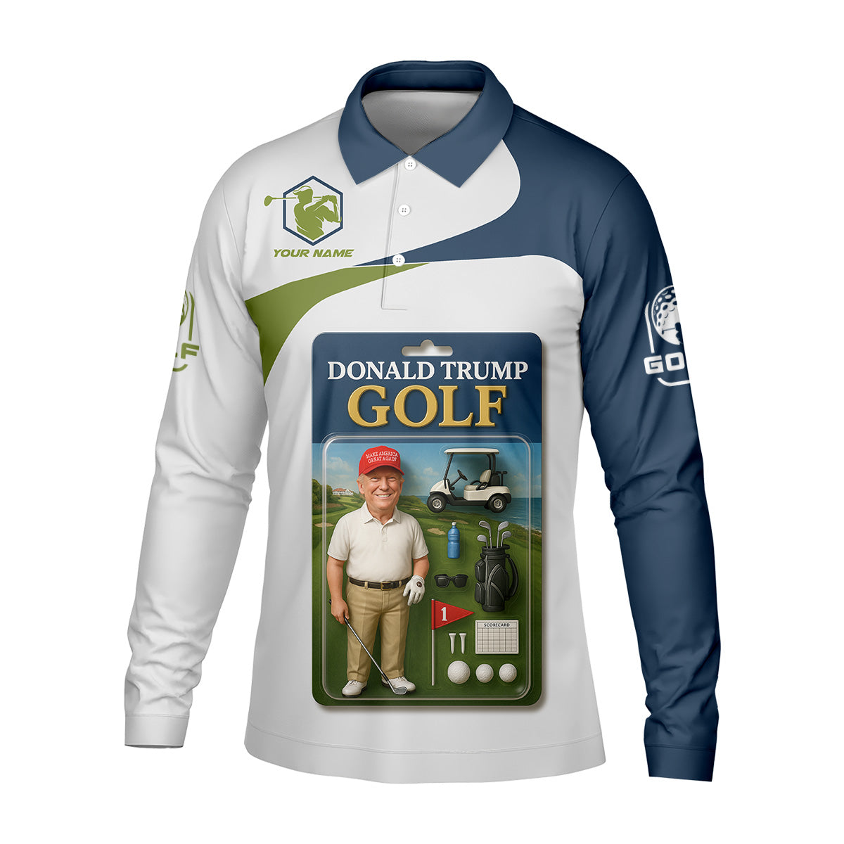 Trump Golfing Custom Men's Golf Polo Shirt, Golfing Apparel, Gift For Golfers