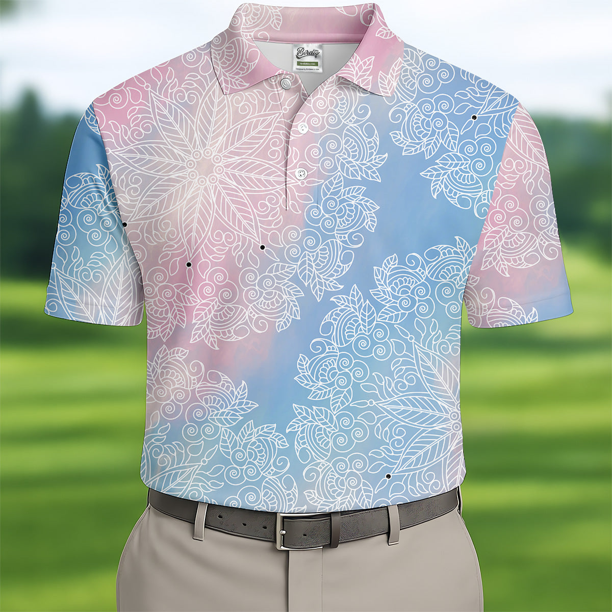 Mandala Pattern Men Golf Polo, Golf Gift Ideas For Him, Matching Golf Shirts, Golf Shirts For Men