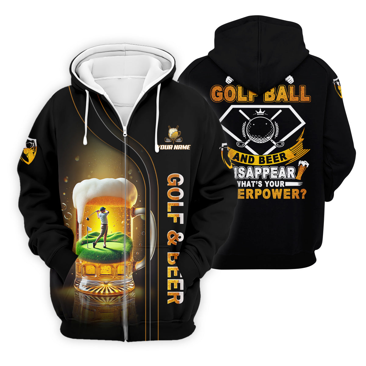 I Make Golf Ball And Beer Custom Men's Golf Polo Shirt, Funny Golf Shirt, Dad Golf Gift