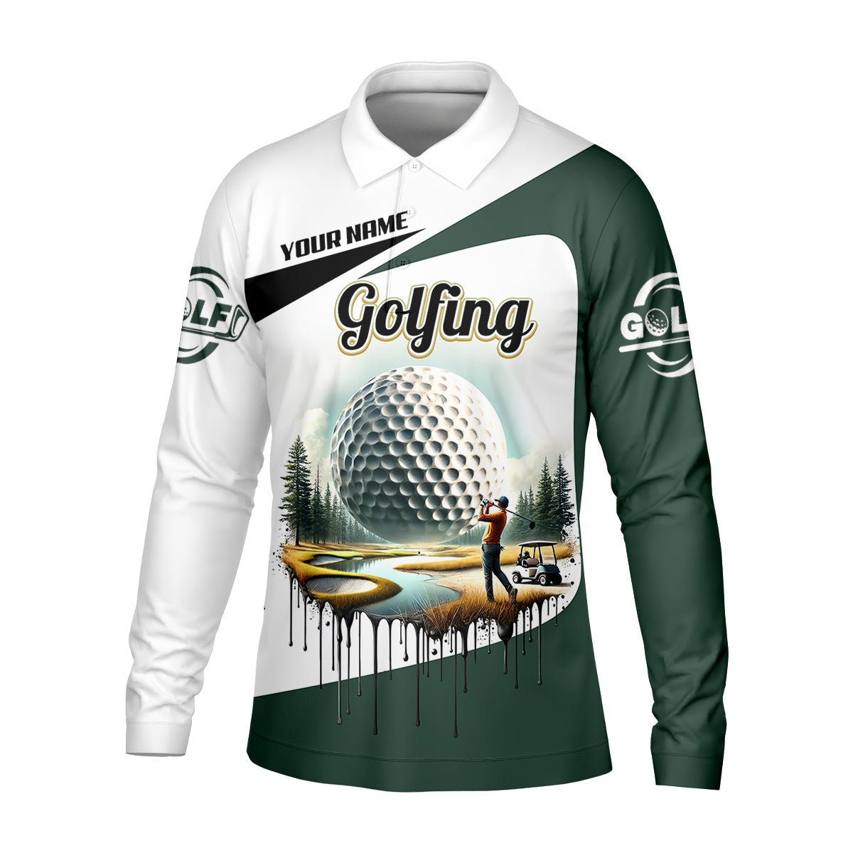 Golfing Swing Custom Golf Polo Shirt, Golfing Apparel, Mens Golf Gift, Funny Golf Shirt