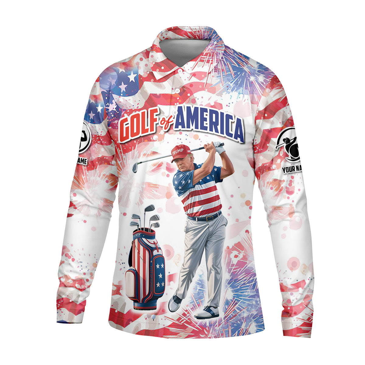 Golf Of America Men Golf Polo, Mens Patriotic Golf Shirts, Patriotic Golf Polo Shirts, Golf Shirt For Men