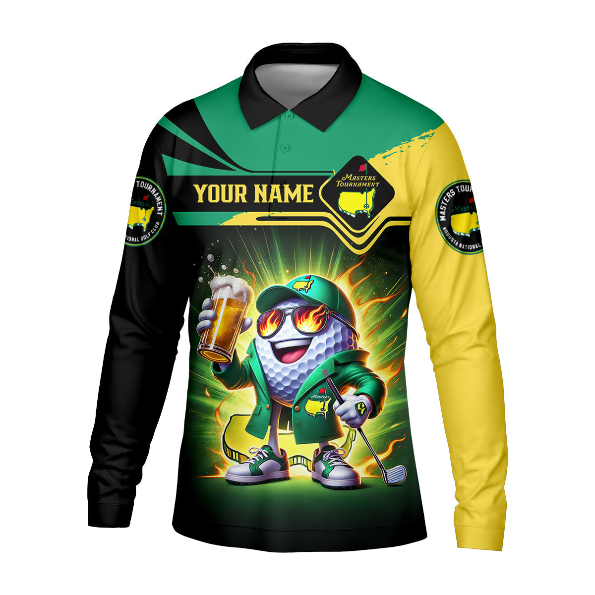 Funny Master Champion Custom Men's Golf Polo Shirt, Masters Tournament Shirt, Funny Golf Shirt