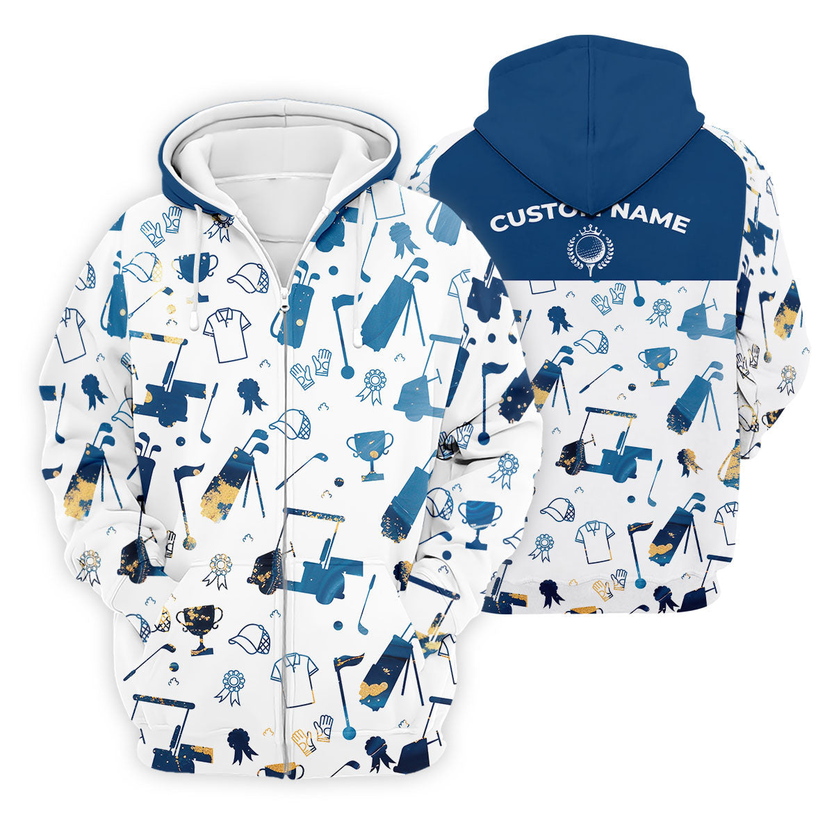 Personalized Golf Pattern Shirt, Men Golf Polo, Matching Golf Shirts, Men's Long Seeve Golf Shirts