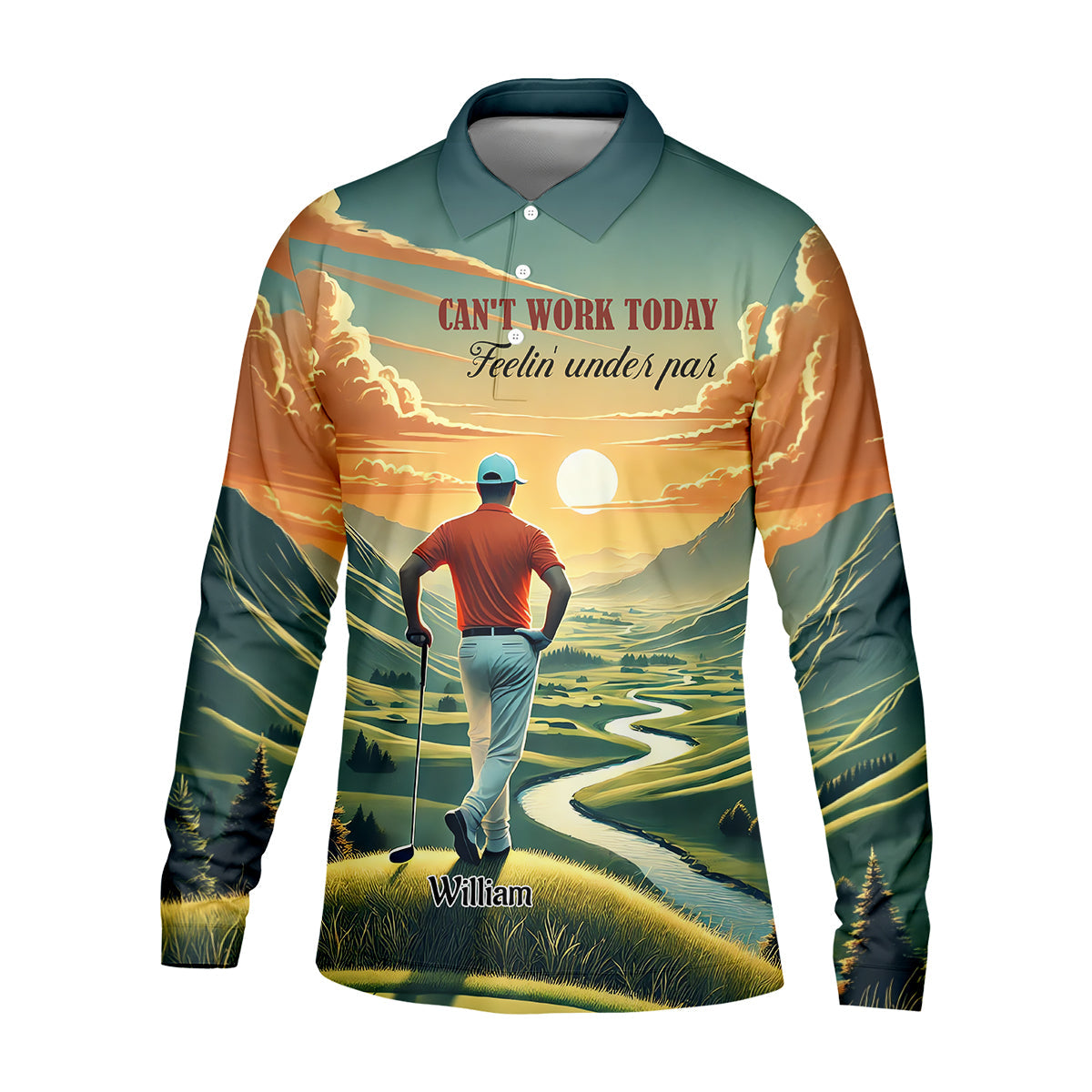 Can't Work Today Feelin' Under Par Custom Funny Golf Polo Shirt, Dad Golf Gifts