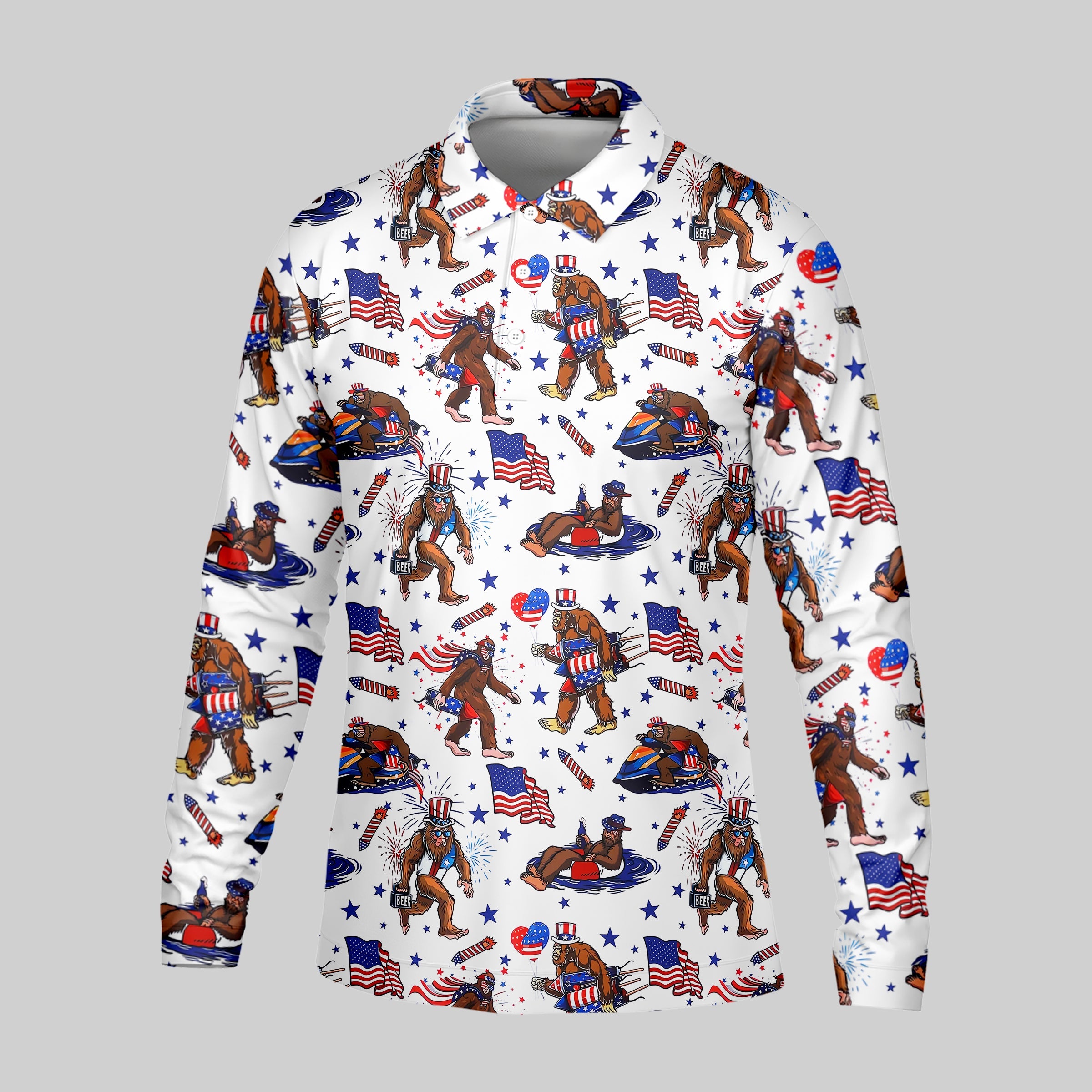 Bigfoot Sasquatch Funny Golf Polo Shirt, Christmas Golf Gift, Dad Golf Gift