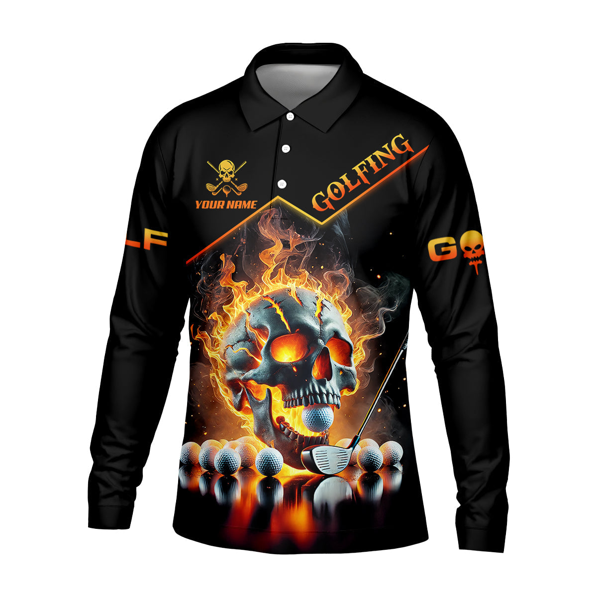 It Takes A Lot Of Balls To Golf Like I Do Custom Men's Golf Polo Shirt, Skull Golf Shirt, Funny Golf Shirt
