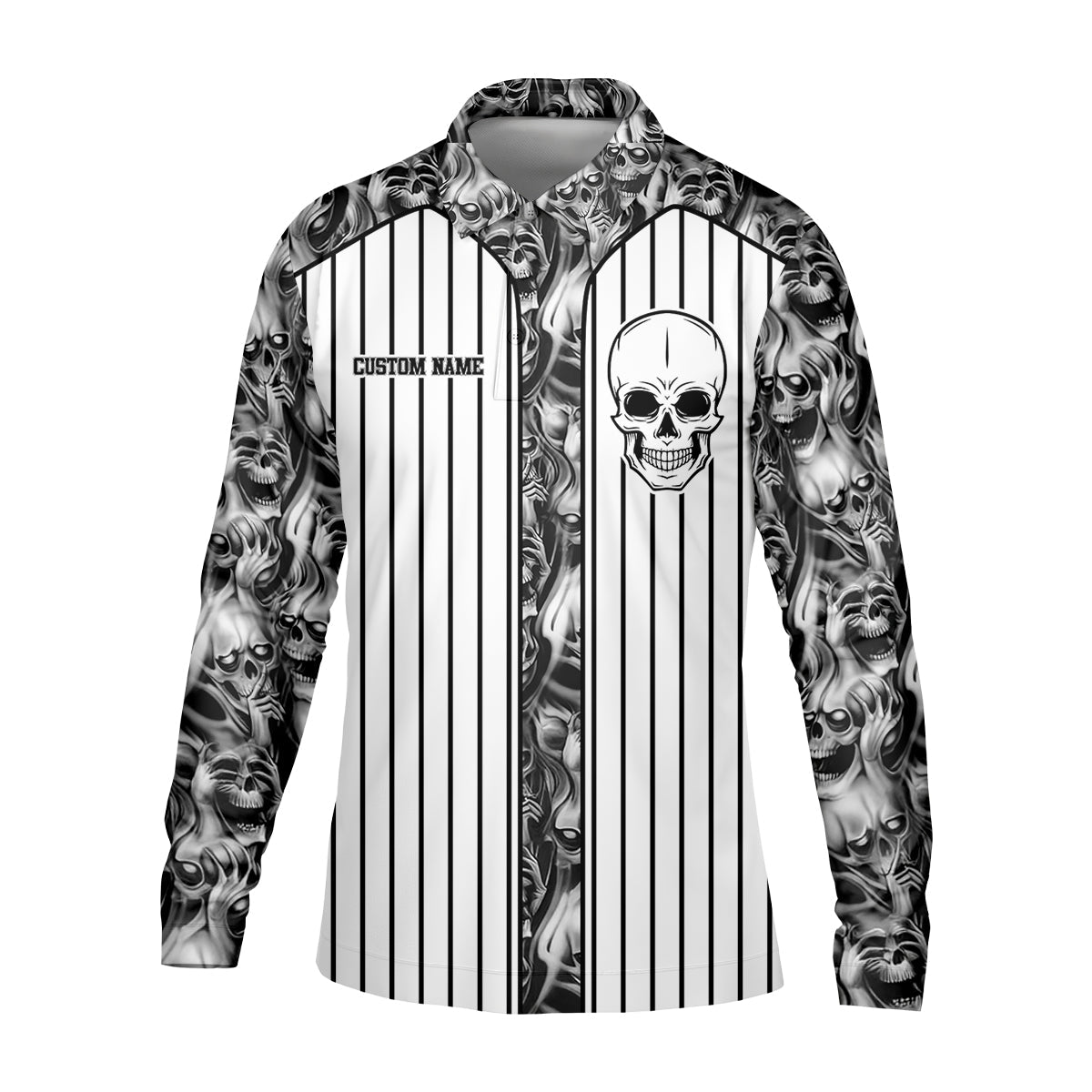 Custom Skull Polo Shirt, Golfing Apparel, Mens Golf Gift, Funny Golf Polos