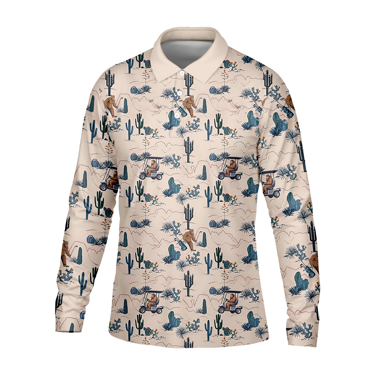 Bigfoot On The Green Men's Golf Polo Shirt, Funny Golf Shirt, Men Golf Gifts