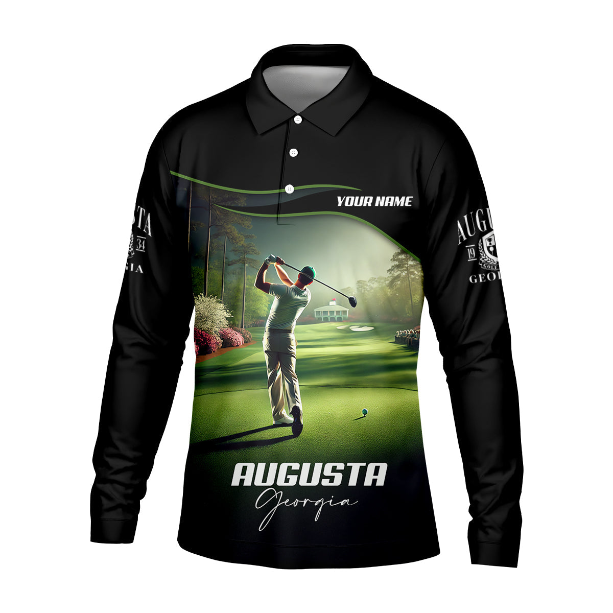 Augusta Georgia Custom Men's Golf Polo Shirt, Funny Golf Shirt, Gift For Golfers