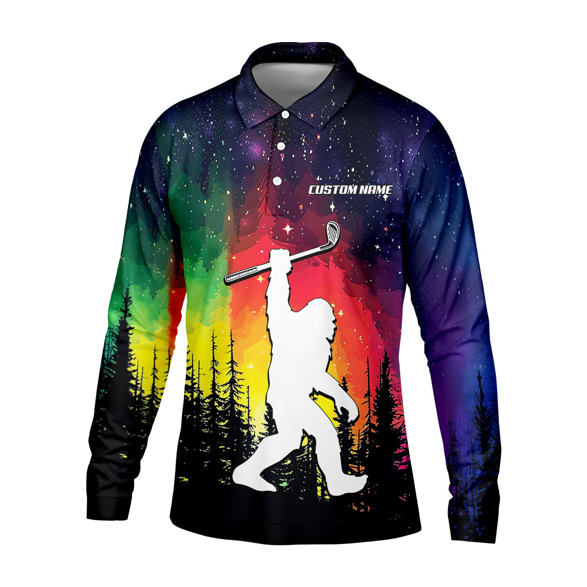 Custom Sasquatch Bigfoot Golf Polo Shirt , Funny Golf Shirt, Gift For Golfers