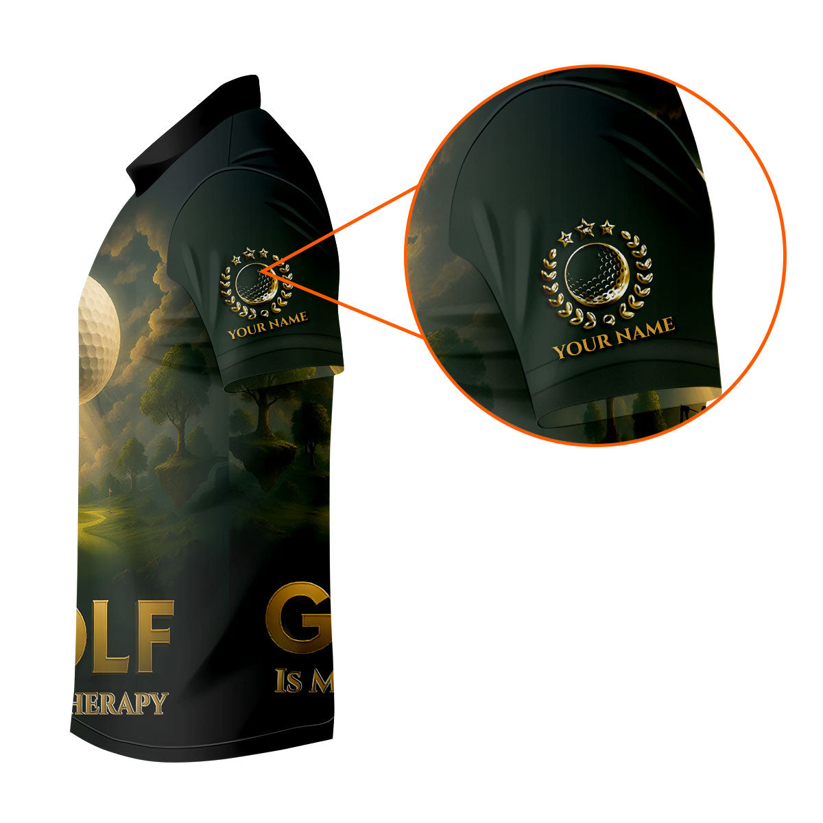 Golf Is My Therapy Cool Golf Polos, Golf Shirts For Men, Personalized Golf Ball Hoodies For Men, Customized Golf Polos
