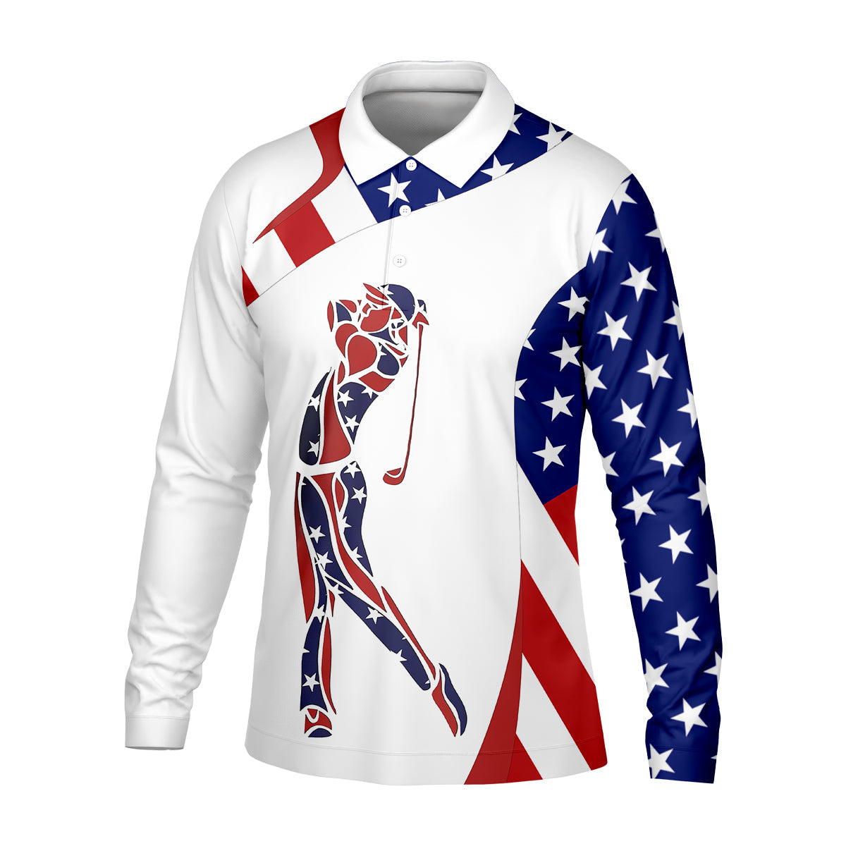 American Golfer Mens Golf Polo Shirt, Mens Golf Gift, Mens Golf Shirt