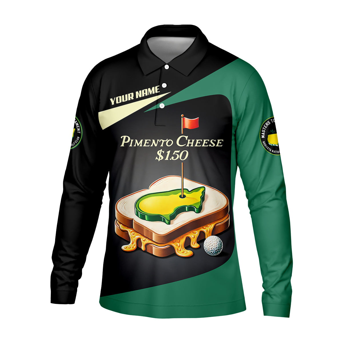 Pimento Cheese Augusta Golf Course Custom Men's Golf Polo Shirt, Funny Golf Gifts