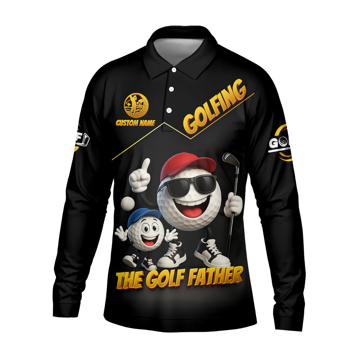 The Golf Father Custom Men's Golf Polo Shirt, Dad Golf Gift, Christmas Golf Gift