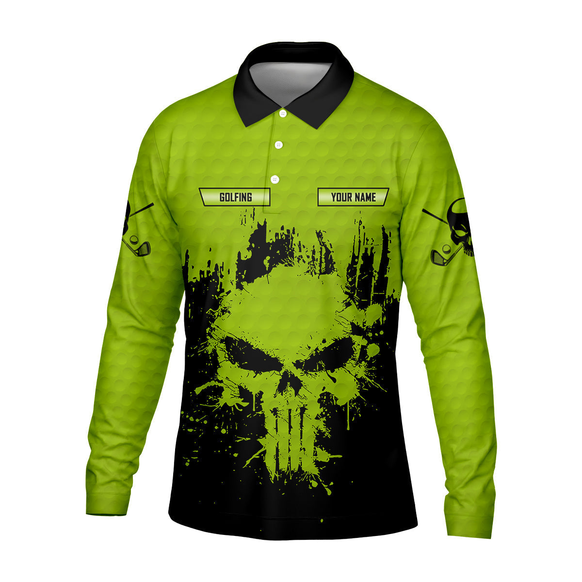 Golf Saved Me From Being A Porn Star Now I'm Just A Swinger Custom Green Skull Golf Polo Shirt, Dad Golf Gift