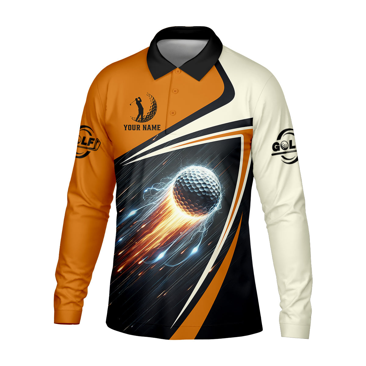 Custom Golf Ball Men's Golf Polo Shirt, Golfing Apparel, Golf Gifts For Men