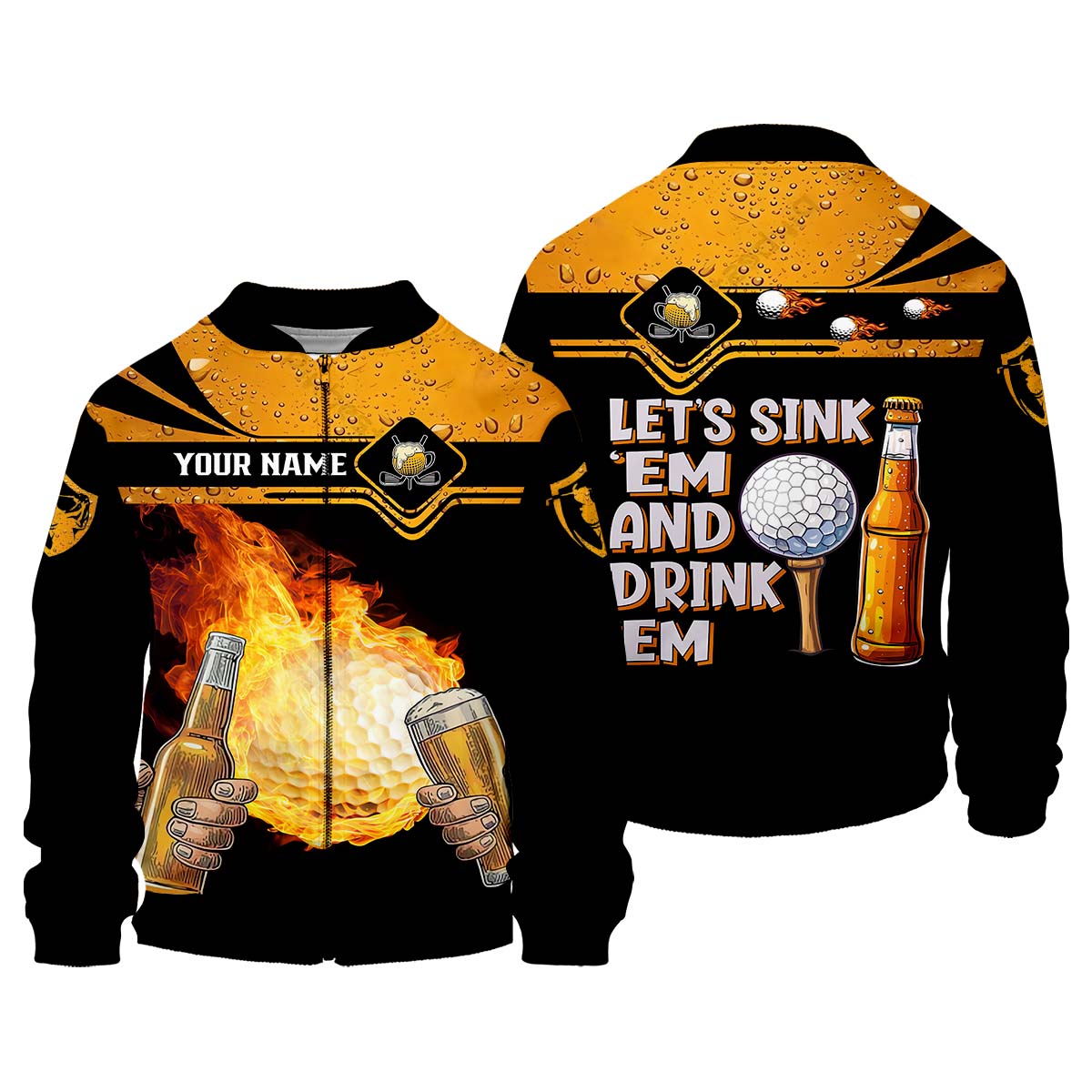 Let's Sink 'Em And Drink 'Em, Custom Golf Shirt, Personalized Golf Shirt, Unique Gift For Golfer