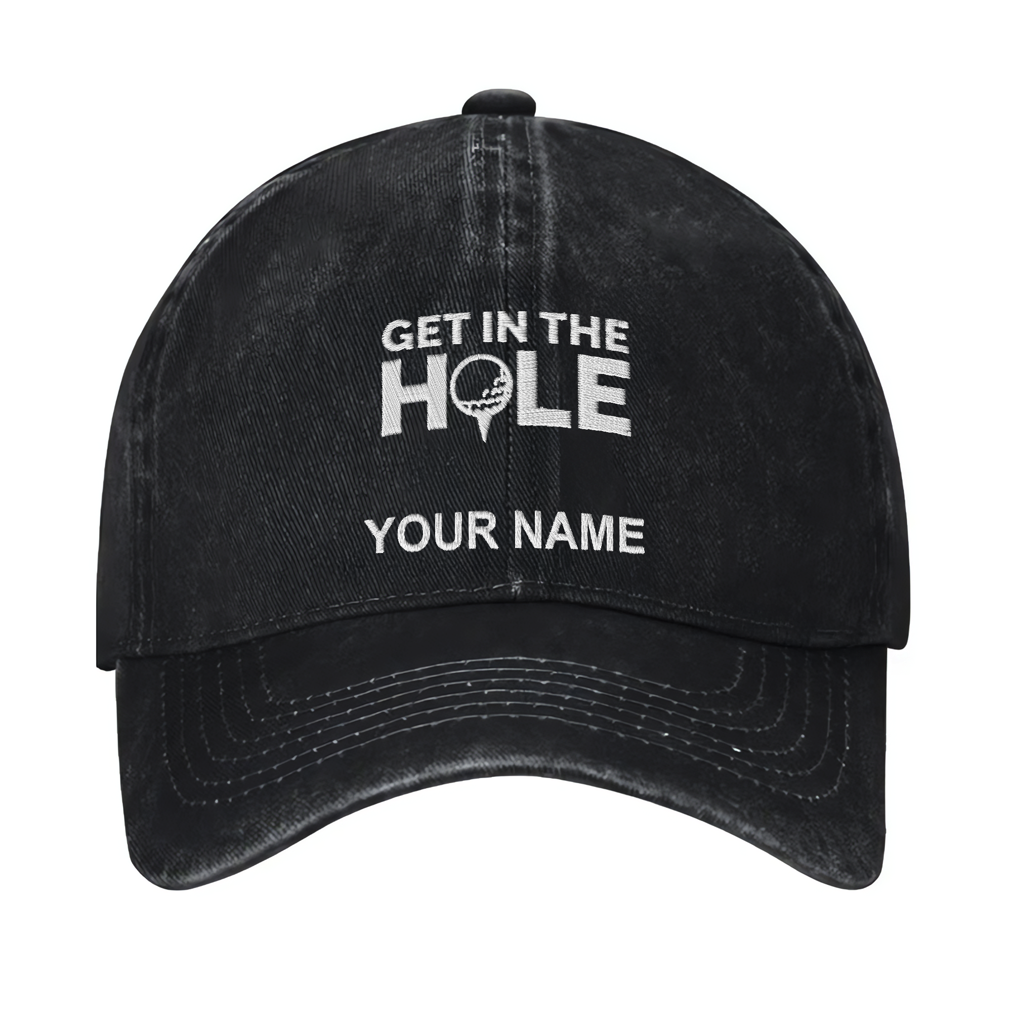 Get In The Hole Custom Embroidered Baseball Cap, Funny Golf Hat, Dad Golf Gift