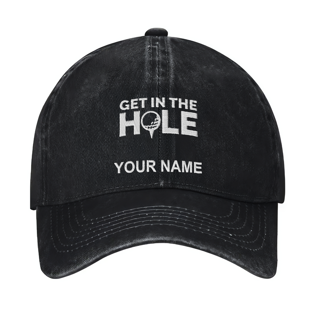 Get In The Hole Custom Embroidered Baseball Cap, Funny Golf Hat, Dad Golf Gift