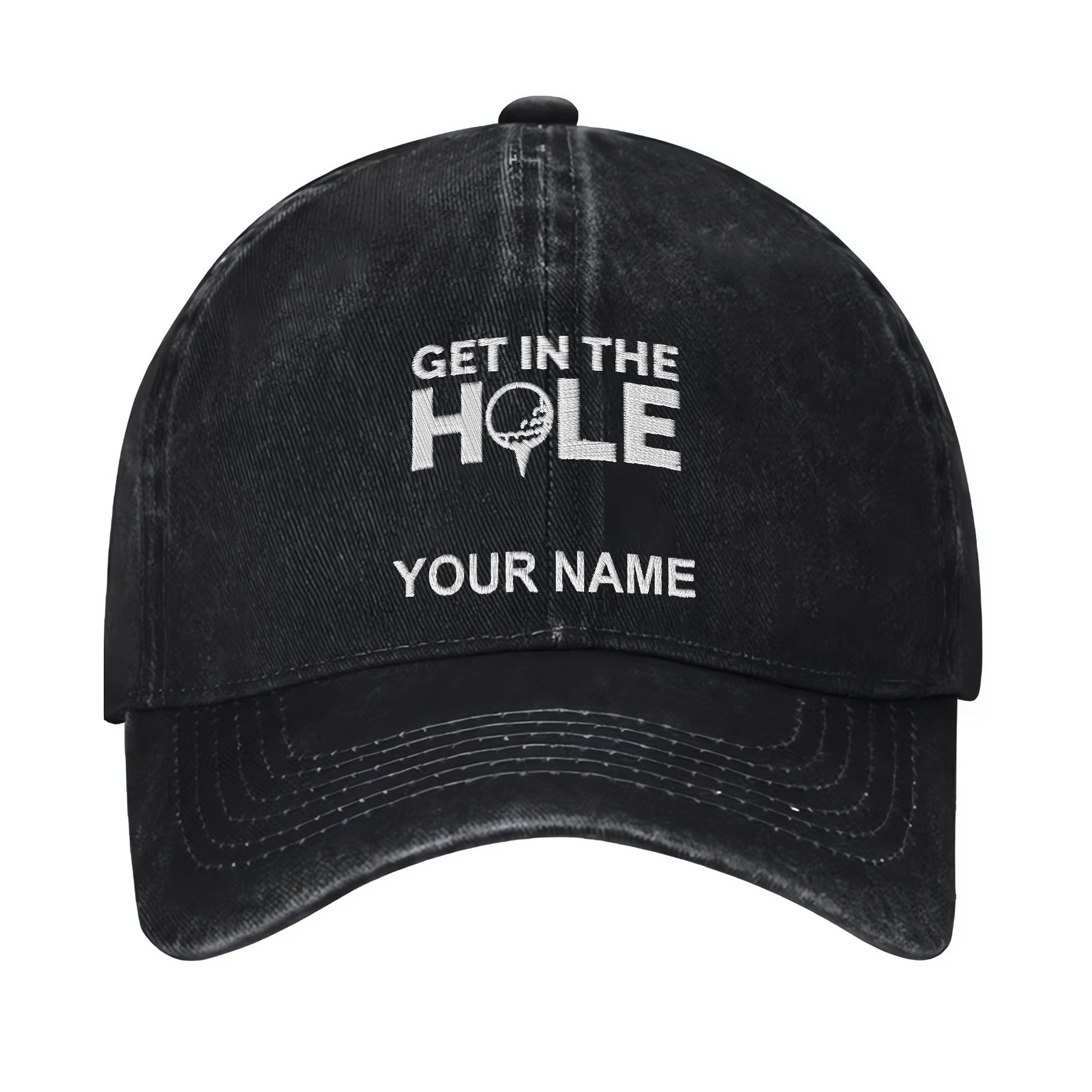 Get In The Hole Custom Embroidered Baseball Cap, Funny Golf Hat, Dad Golf Gift