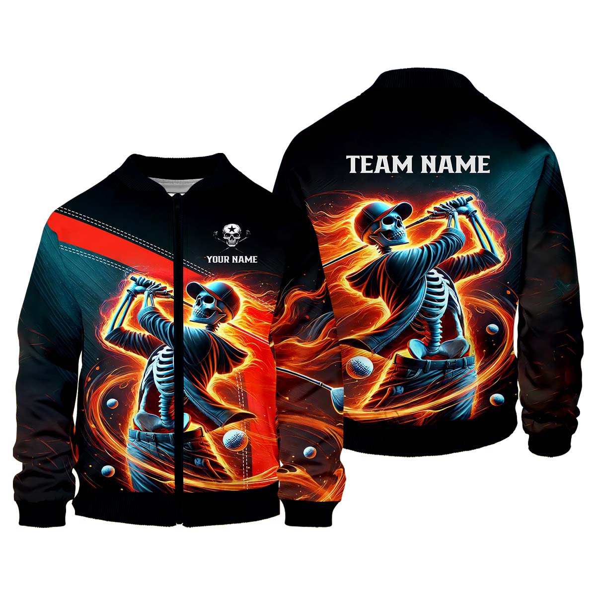 Skeleton Shirt, Personalized Golf Shirt, Unique Gift For Golfer