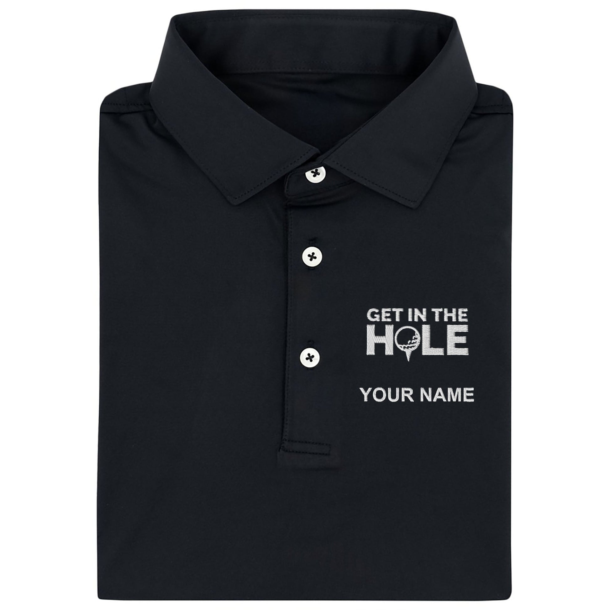 Get In The Hole Custom Embroidered Golf Polo Shirt, Dad Golf Gift