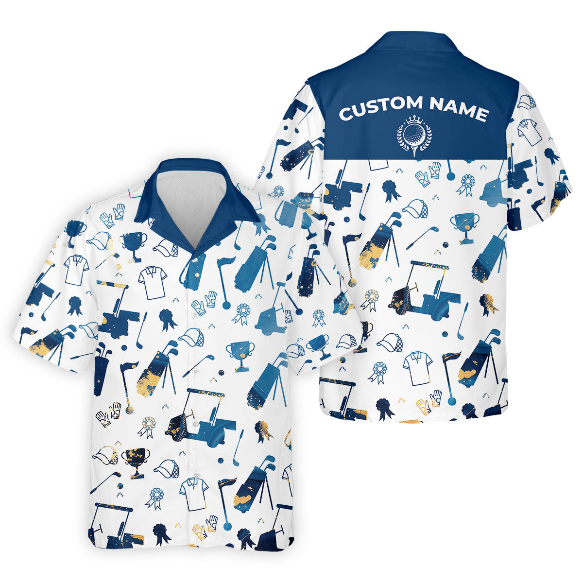 Personalized Golf Pattern Shirt, Men Golf Polo, Matching Golf Shirts, Men's Long Seeve Golf Shirts