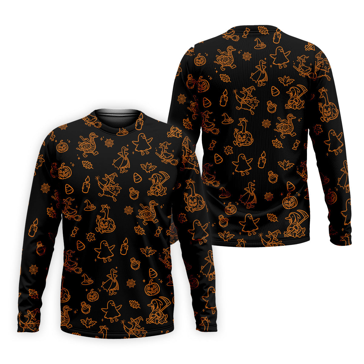 Goose Halloween, Doodle Pattern, Black Orange Golf Polo, Mens Funny Golf Shirts, Long Sleeve Golf Shirts, Men Golf Polo