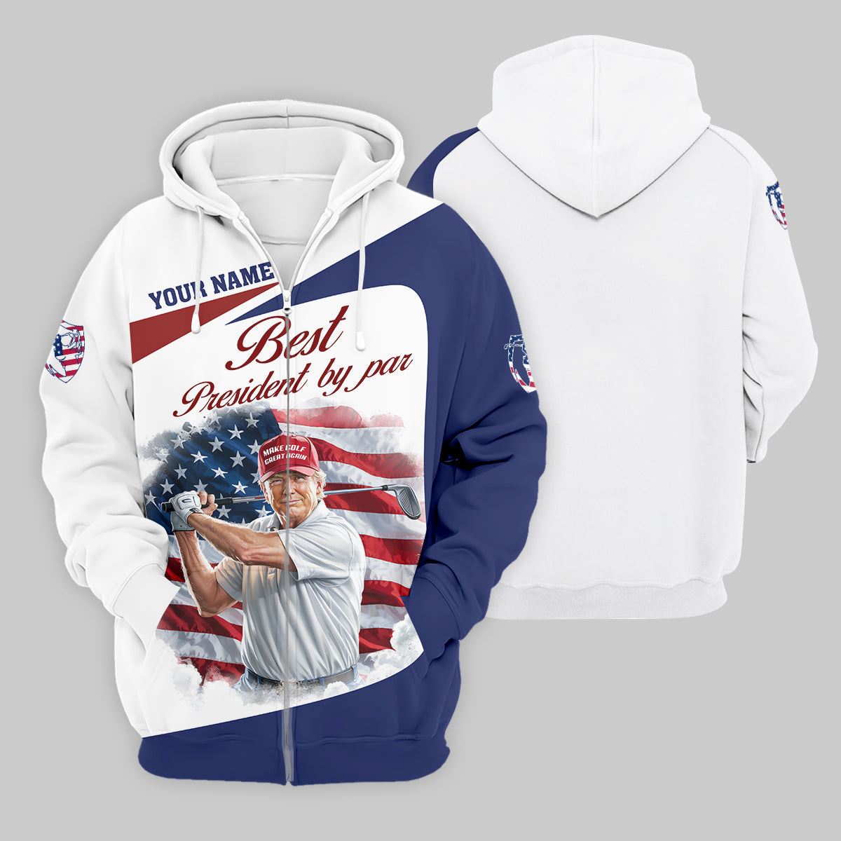 Best President By Par Custom Funny Golf Polo Shirt, Trump Shirt, Christmas Golf Gift