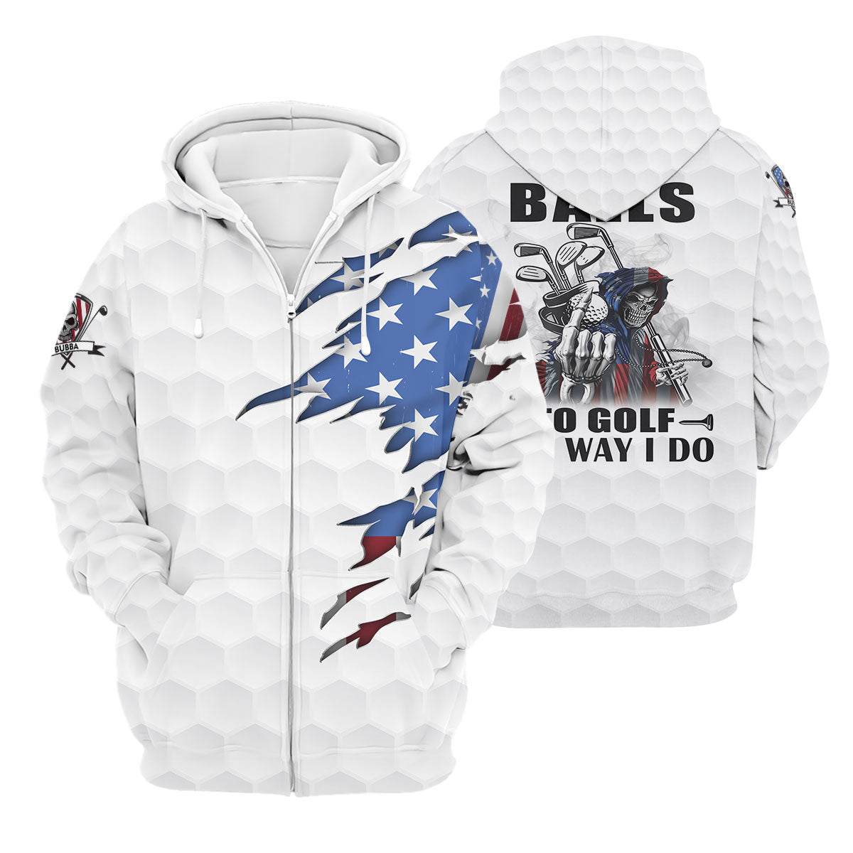 America Skeleton Golf Polo Shirt, Golfing Apparel, Golf Clothing, Mens Golf Gift