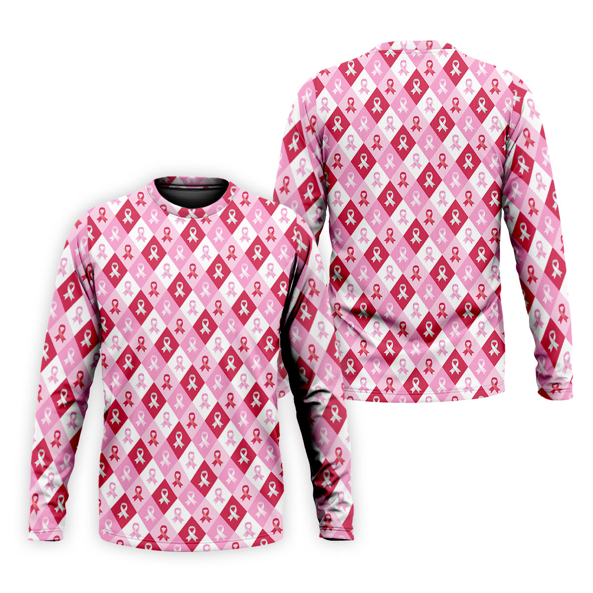 Breast Cancer Golf Shirt, Pink Argyle Golf Shirt, Breast Cancer Awareness Shirts, Golf Gift For Men