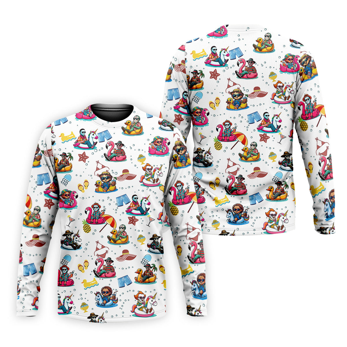 Funny Horror Character Pool Party Hawaiian Shirt, Halloween Movie Shirt, Horror Movie Shirt, Funny Hawaiian Shirt