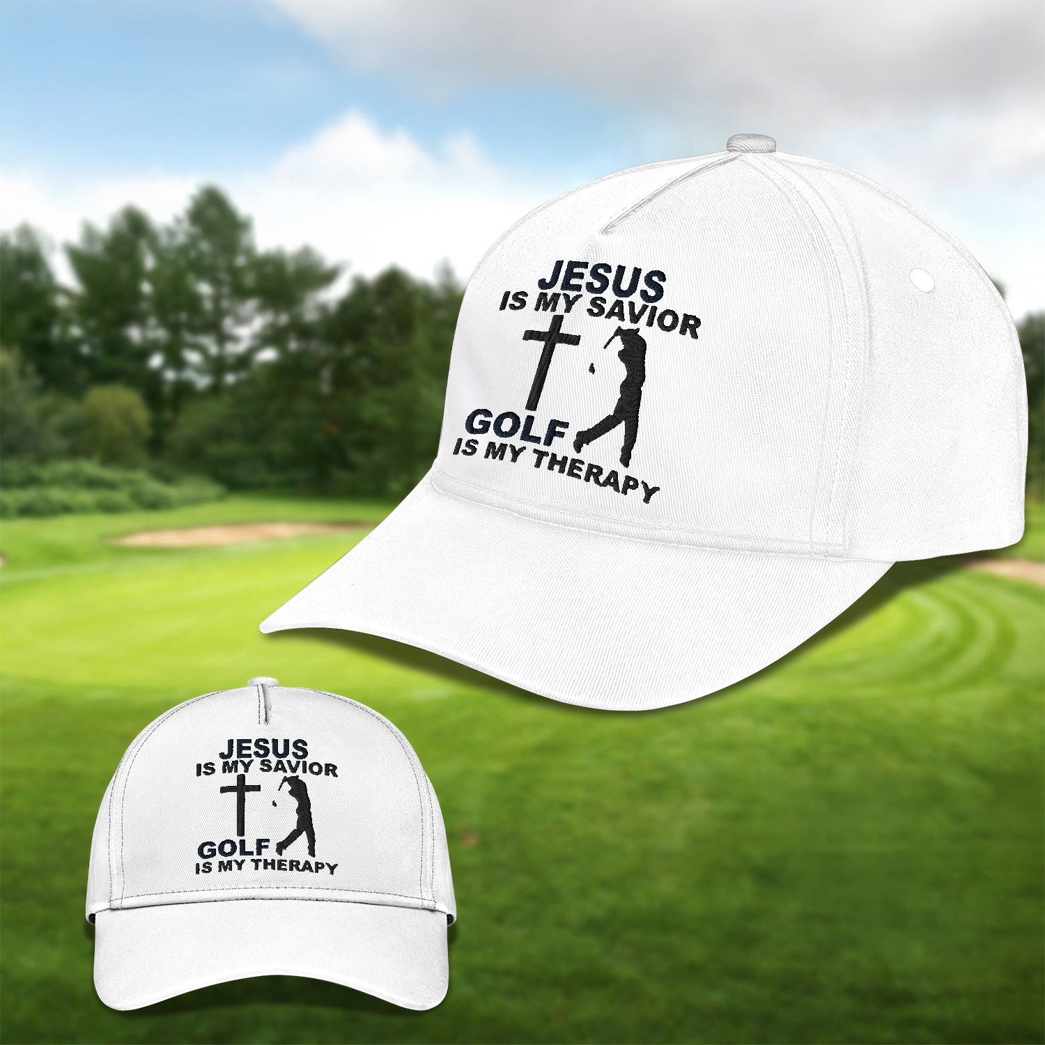 Jesus Is My Savior Embroidered Baseball Cap, Golf Hat, Dad Golf Gift