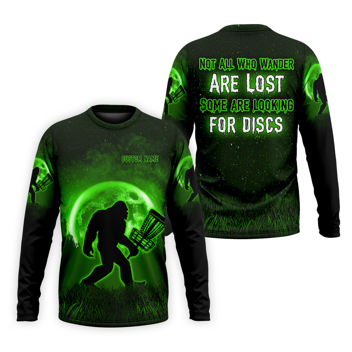 Not All Who Wander Are Lost Bigfoot Disc Golf Shirt, Personalized Golf Shirt, Funny Golf Polo Shirt
