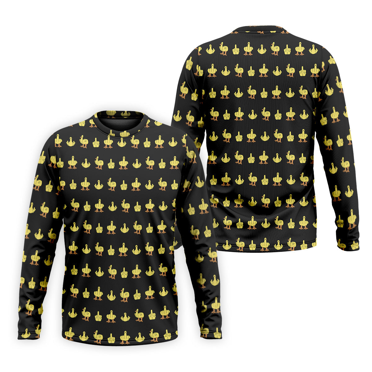 Funny Yellow Duck Men's Golf Polo Shirt, Funny Middle Finger Golf Shirt, Fun Golf Polo Shirt, Golf Gift For Him