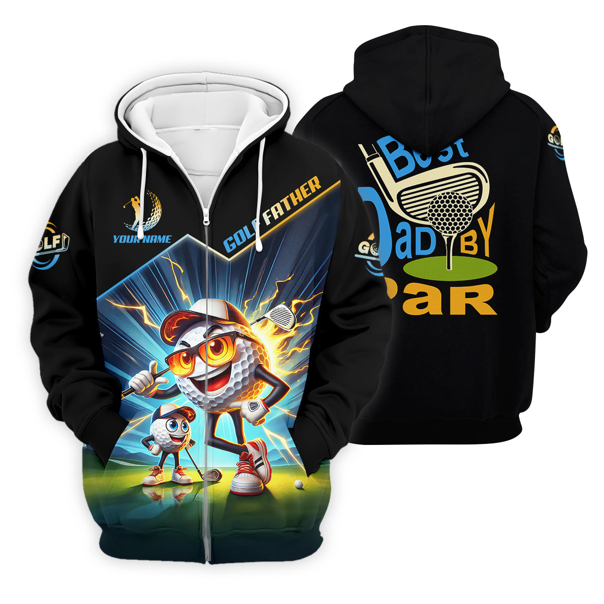 Best Dad By Par Golf Father Custom Men's Golf Polo Shirt, Funny Golf Shirt, Christmas Golf Gift