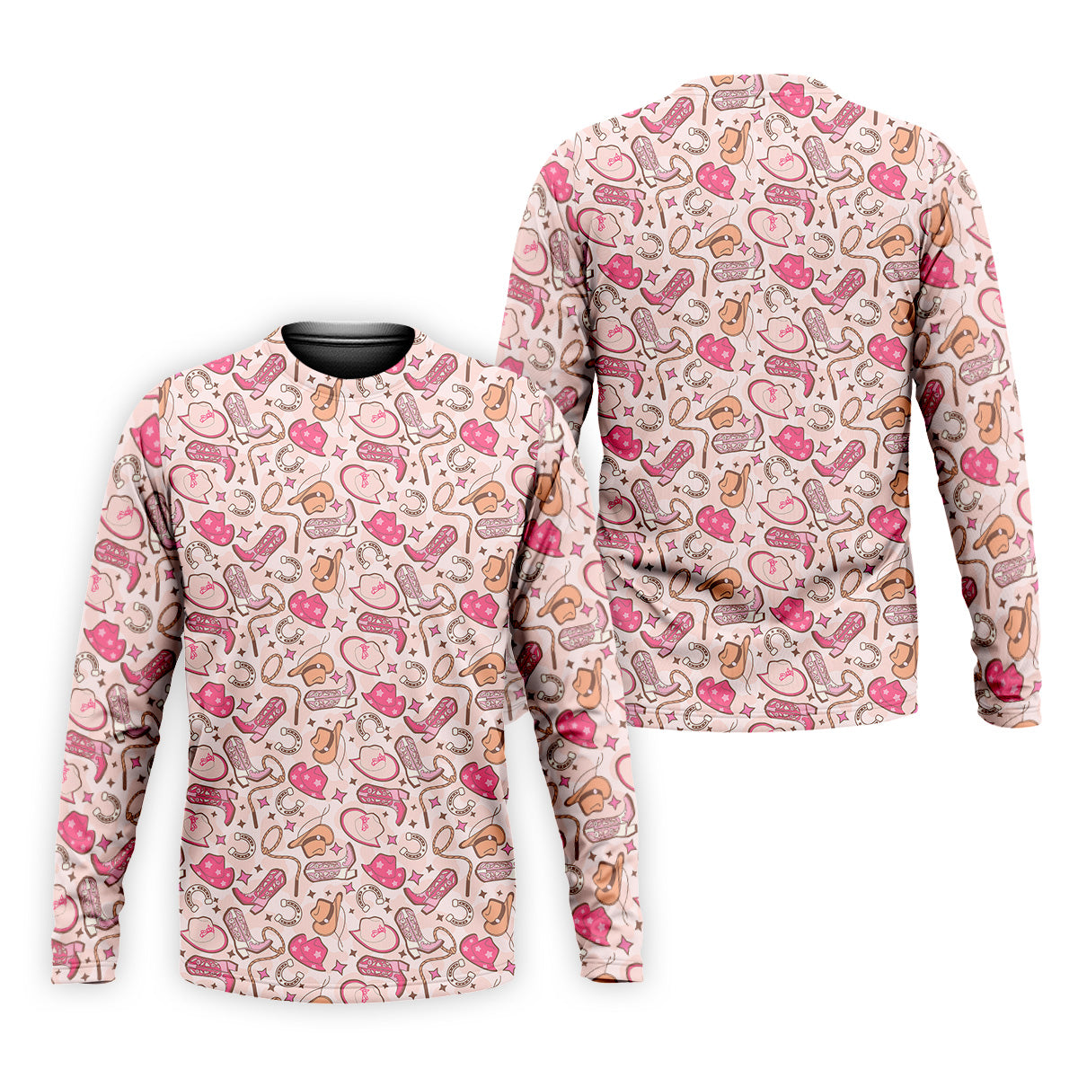 Pink Cowboy Western Golf Shirt, Fun Golf Shirts For Men, Men's Golf Polo, Golfing Apparel