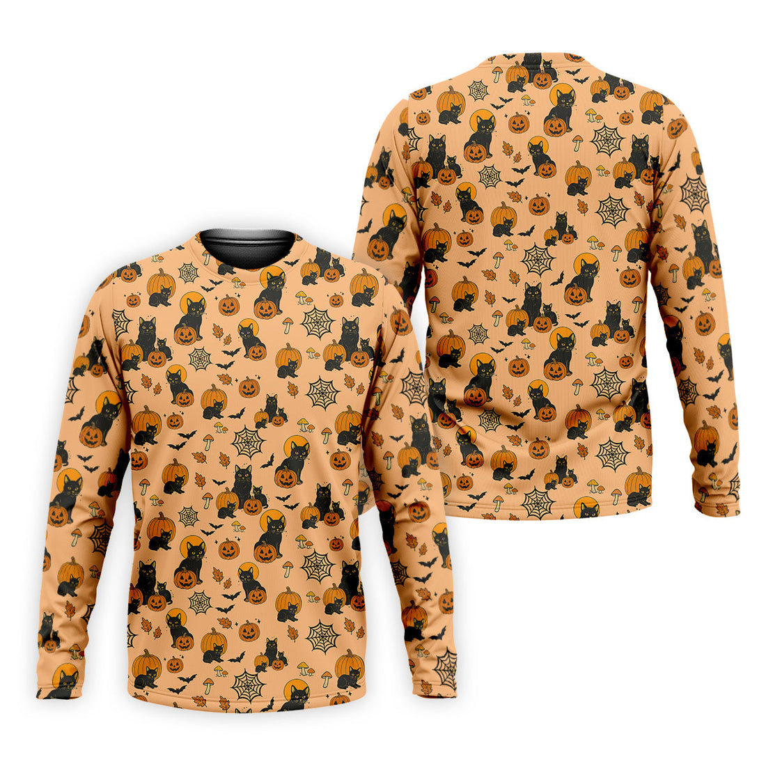 Black Cat Pumpkin Halloween Golf Shirt, Orange Golf Shirt, Mens Golf Polo Shirts, Golfing Apparel